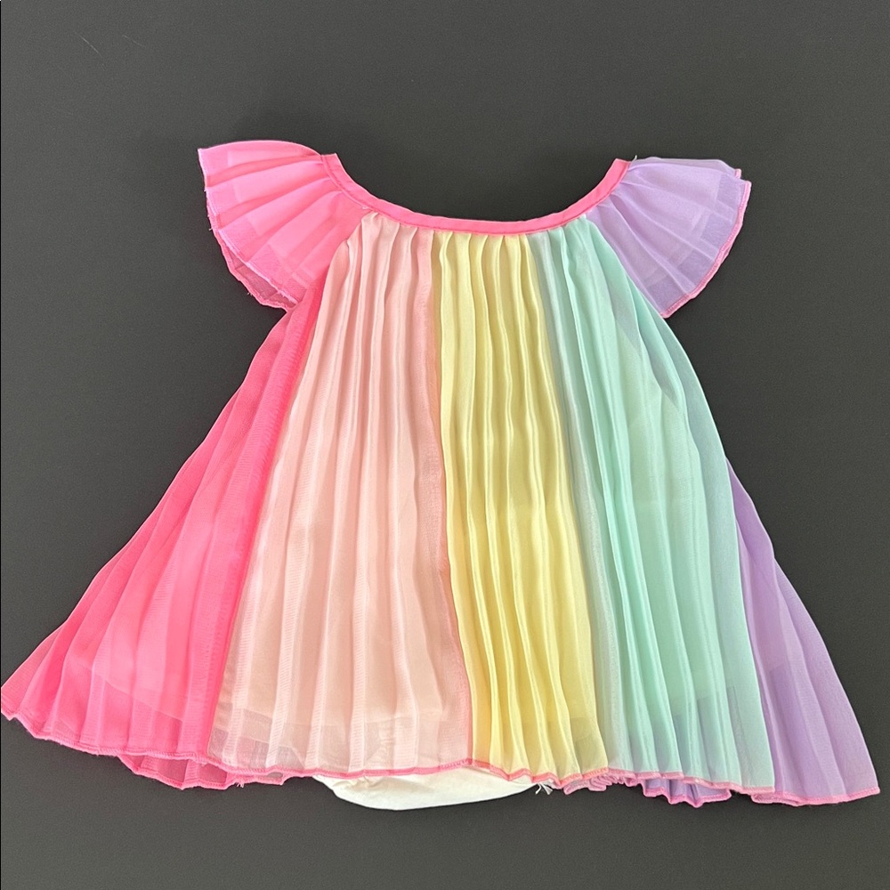 The Children's Place pastel Rainbow Pleated Dress NWT